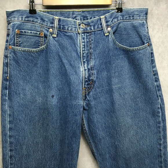 Levis Mens Jeans 550 Relaxed Fit Blue size 38x30 Cotton Denim Zipper Fly - Picture 6 of 10